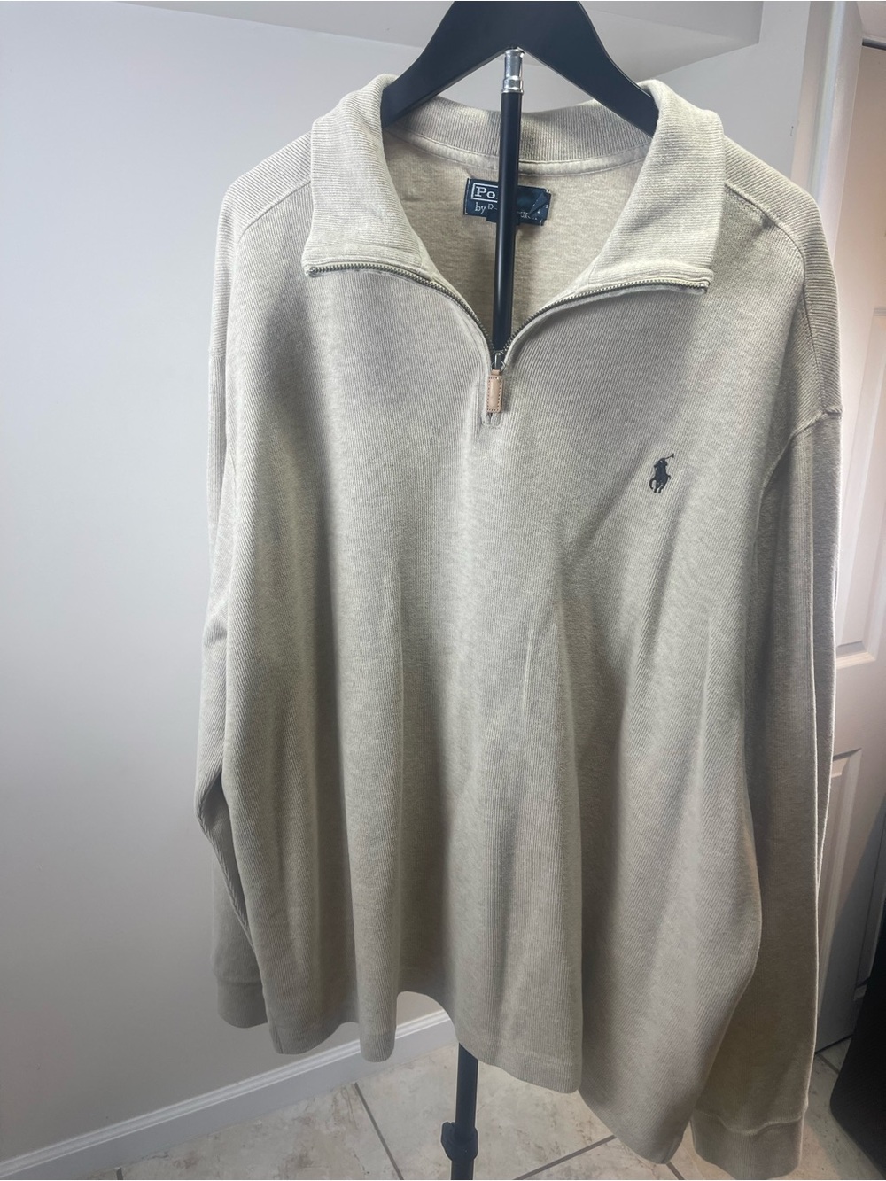 Polo by Ralph Lauren Men’s Quarter-Zip Sweater - Light Taupe